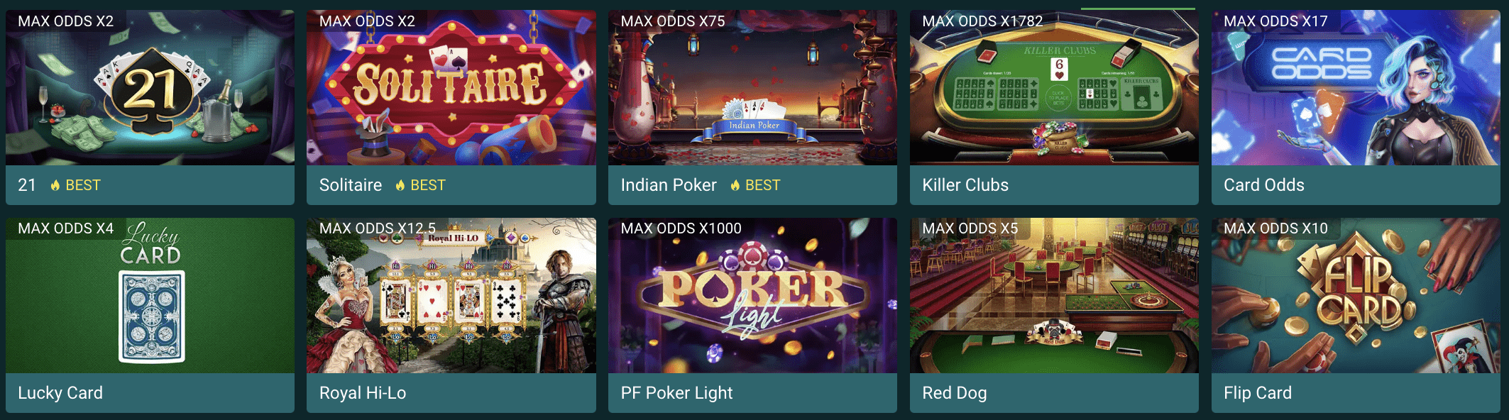 Preview of 22bet  casino table games